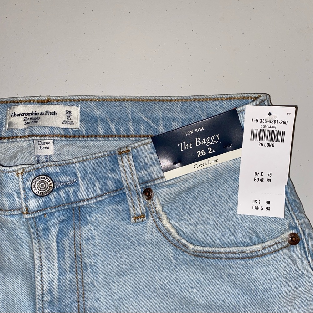 Abercrombie & Fitch | Curve Love Low Rise Baggy Jean - Size 26 Long - Picture 5 of 8